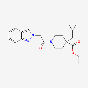 molecular formula C21H27N3O3 B4248480 ethyl 4-(cyclopropylmethyl)-1-(2H-indazol-2-ylacetyl)-4-piperidinecarboxylate 