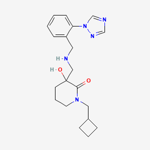 molecular formula C20H27N5O2 B4248482 1-(Cyclobutylmethyl)-3-hydroxy-3-[[[2-(1,2,4-triazol-1-yl)phenyl]methylamino]methyl]piperidin-2-one 