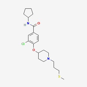 molecular formula C21H31ClN2O2S B4248494 3-chloro-N-cyclopentyl-4-({1-[3-(methylthio)propyl]-4-piperidinyl}oxy)benzamide 