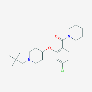 molecular formula C22H33ClN2O2 B4248499 4-[5-chloro-2-(1-piperidinylcarbonyl)phenoxy]-1-(2,2-dimethylpropyl)piperidine 