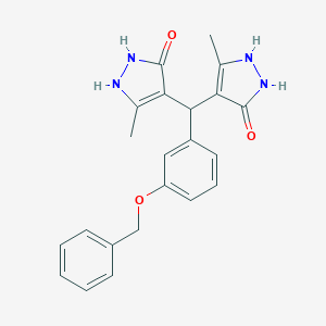 molecular formula C22H22N4O3 B424851 4,4'-{[3-(benzyloxy)phenyl]methanediyl}bis(3-methyl-1H-pyrazol-5-ol) 