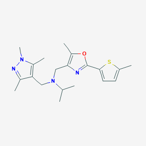 N-{[5-methyl-2-(5-methyl-2-thienyl)-1,3-oxazol-4-yl]methyl}-N-[(1,3,5-trimethyl-1H-pyrazol-4-yl)methyl]-2-propanamine