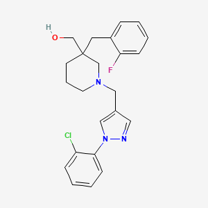 molecular formula C23H25ClFN3O B4248532 [1-{[1-(2-chlorophenyl)-1H-pyrazol-4-yl]methyl}-3-(2-fluorobenzyl)-3-piperidinyl]methanol 