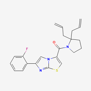 molecular formula C22H22FN3OS B4248555 3-[(2,2-diallyl-1-pyrrolidinyl)carbonyl]-6-(2-fluorophenyl)imidazo[2,1-b][1,3]thiazole 