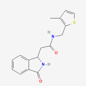 molecular formula C16H16N2O2S B4248565 N-[(3-methyl-2-thienyl)methyl]-2-(3-oxo-2,3-dihydro-1H-isoindol-1-yl)acetamide 