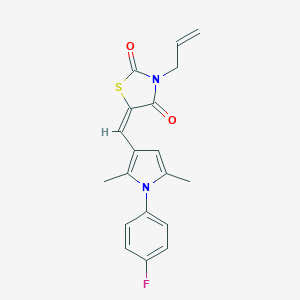 molecular formula C19H17FN2O2S B424857 (5E)-5-{[1-(4-fluorophenyl)-2,5-dimethyl-1H-pyrrol-3-yl]methylidene}-3-(prop-2-en-1-yl)-1,3-thiazolidine-2,4-dione 