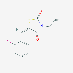 (5E)-5-(2-fluorobenzylidene)-3-(prop-2-en-1-yl)-1,3-thiazolidine-2,4-dione