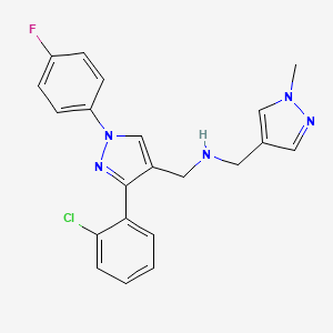 molecular formula C21H19ClFN5 B4248581 1-[3-(2-chlorophenyl)-1-(4-fluorophenyl)-1H-pyrazol-4-yl]-N-[(1-methyl-1H-pyrazol-4-yl)methyl]methanamine 