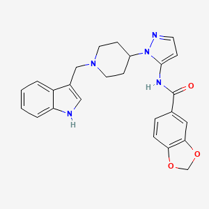 molecular formula C25H25N5O3 B4248589 N-{1-[1-(1H-indol-3-ylmethyl)-4-piperidinyl]-1H-pyrazol-5-yl}-1,3-benzodioxole-5-carboxamide 