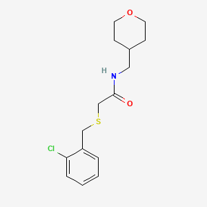 molecular formula C15H20ClNO2S B4248603 2-[(2-chlorobenzyl)thio]-N-(tetrahydro-2H-pyran-4-ylmethyl)acetamide 