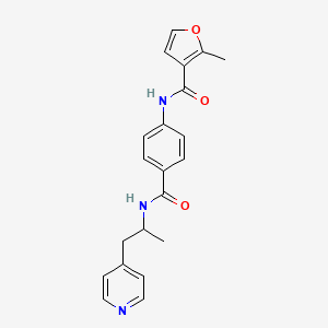 molecular formula C21H21N3O3 B4248611 2-methyl-N-(4-{[(1-methyl-2-pyridin-4-ylethyl)amino]carbonyl}phenyl)-3-furamide 