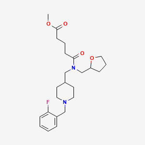 molecular formula C24H35FN2O4 B4248618 methyl 5-[{[1-(2-fluorobenzyl)-4-piperidinyl]methyl}(tetrahydro-2-furanylmethyl)amino]-5-oxopentanoate 