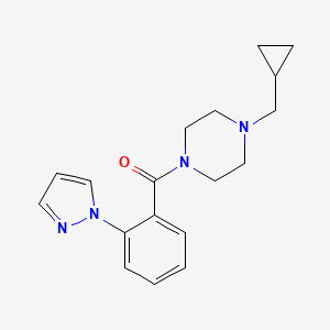 [4-(Cyclopropylmethyl)piperazin-1-yl]-(2-pyrazol-1-ylphenyl)methanone