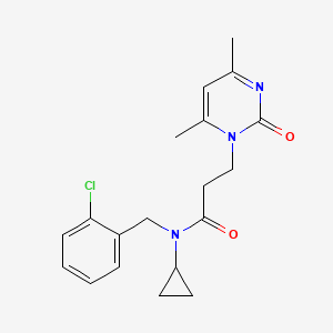 molecular formula C19H22ClN3O2 B4248649 N-(2-chlorobenzyl)-N-cyclopropyl-3-(4,6-dimethyl-2-oxopyrimidin-1(2H)-yl)propanamide 