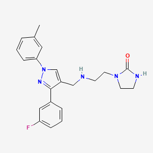 1-[2-({[3-(3-fluorophenyl)-1-(3-methylphenyl)-1H-pyrazol-4-yl]methyl}amino)ethyl]-2-imidazolidinone