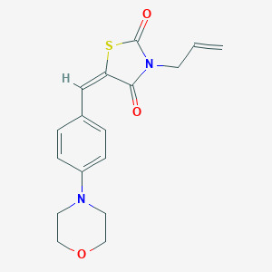 molecular formula C17H18N2O3S B424866 (5E)-5-[4-(morpholin-4-yl)benzylidene]-3-(prop-2-en-1-yl)-1,3-thiazolidine-2,4-dione 