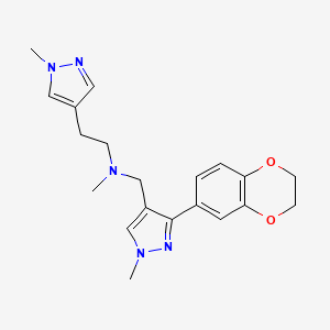 N-{[3-(2,3-dihydro-1,4-benzodioxin-6-yl)-1-methyl-1H-pyrazol-4-yl]methyl}-N-methyl-2-(1-methyl-1H-pyrazol-4-yl)ethanamine