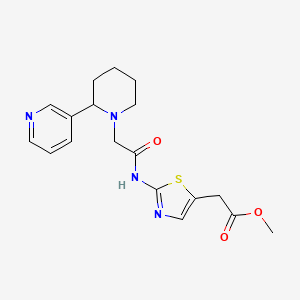 molecular formula C18H22N4O3S B4248673 methyl (2-{[(2-pyridin-3-ylpiperidin-1-yl)acetyl]amino}-1,3-thiazol-5-yl)acetate 