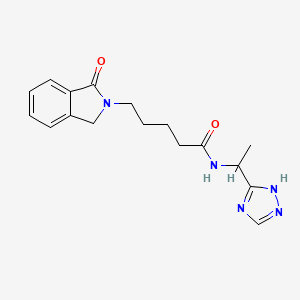 molecular formula C17H21N5O2 B4248704 5-(1-oxo-1,3-dihydro-2H-isoindol-2-yl)-N-[1-(1H-1,2,4-triazol-5-yl)ethyl]pentanamide 