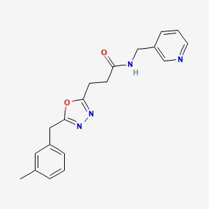 3-[5-[(3-methylphenyl)methyl]-1,3,4-oxadiazol-2-yl]-N-(pyridin-3-ylmethyl)propanamide