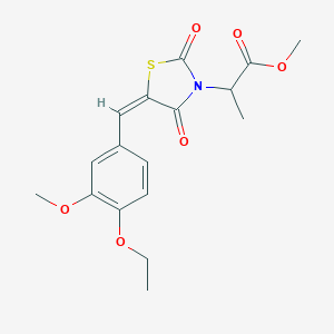 molecular formula C17H19NO6S B424874 methyl 2-[(5E)-5-(4-ethoxy-3-methoxybenzylidene)-2,4-dioxo-1,3-thiazolidin-3-yl]propanoate 