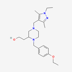 molecular formula C23H36N4O2 B4248744 2-{1-(4-ethoxybenzyl)-4-[(1-ethyl-3,5-dimethyl-1H-pyrazol-4-yl)methyl]-2-piperazinyl}ethanol 