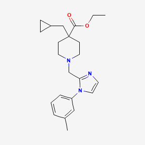 ethyl 4-(cyclopropylmethyl)-1-{[1-(3-methylphenyl)-1H-imidazol-2-yl]methyl}-4-piperidinecarboxylate