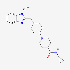 molecular formula C24H35N5O B4248763 N-cyclopropyl-1-[1-[(1-ethylbenzimidazol-2-yl)methyl]piperidin-4-yl]piperidine-4-carboxamide 