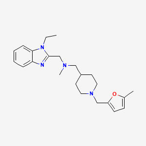 molecular formula C23H32N4O B4248774 1-(1-ethyl-1H-benzimidazol-2-yl)-N-methyl-N-({1-[(5-methyl-2-furyl)methyl]-4-piperidinyl}methyl)methanamine 