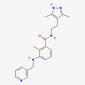 molecular formula C21H25N5O B4248781 N-[2-(3,5-dimethyl-1H-pyrazol-4-yl)ethyl]-2-methyl-3-[(pyridin-3-ylmethyl)amino]benzamide 