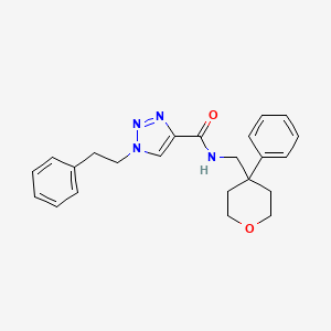 molecular formula C23H26N4O2 B4248793 1-(2-phenylethyl)-N-[(4-phenyltetrahydro-2H-pyran-4-yl)methyl]-1H-1,2,3-triazole-4-carboxamide 