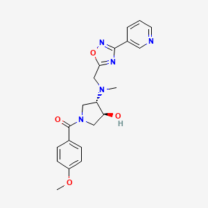 [(3S,4S)-3-hydroxy-4-[methyl-[(3-pyridin-3-yl-1,2,4-oxadiazol-5-yl)methyl]amino]pyrrolidin-1-yl]-(4-methoxyphenyl)methanone