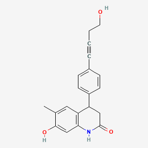 molecular formula C20H19NO3 B4248817 7-hydroxy-4-[4-(4-hydroxybut-1-yn-1-yl)phenyl]-6-methyl-3,4-dihydroquinolin-2(1H)-one 