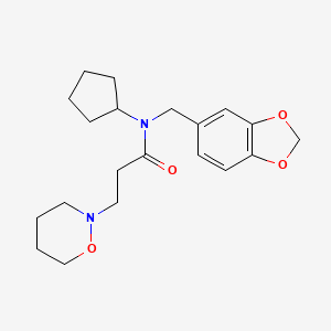 N-(1,3-benzodioxol-5-ylmethyl)-N-cyclopentyl-3-(1,2-oxazinan-2-yl)propanamide