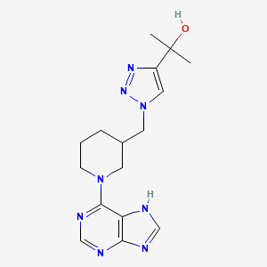 molecular formula C16H22N8O B4248856 2-(1-{[1-(9H-purin-6-yl)piperidin-3-yl]methyl}-1H-1,2,3-triazol-4-yl)propan-2-ol 