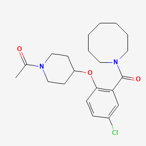 molecular formula C21H29ClN2O3 B4248873 1-{2-[(1-acetyl-4-piperidinyl)oxy]-5-chlorobenzoyl}azocane 