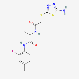 2-({[(5-amino-1,3,4-thiadiazol-2-yl)thio]acetyl}amino)-N-(2-fluoro-4-methylphenyl)propanamide