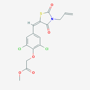 molecular formula C16H13Cl2NO5S B424890 Methyl {4-[(3-allyl-2,4-dioxo-1,3-thiazolidin-5-ylidene)methyl]-2,6-dichlorophenoxy}acetate 