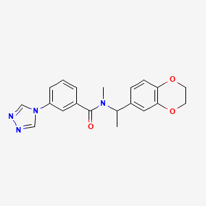 molecular formula C20H20N4O3 B4248911 N-[1-(2,3-dihydro-1,4-benzodioxin-6-yl)ethyl]-N-methyl-3-(4H-1,2,4-triazol-4-yl)benzamide 