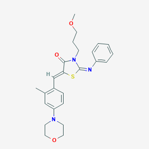 molecular formula C25H29N3O3S B424893 (5Z)-3-(3-methoxypropyl)-5-[2-methyl-4-(morpholin-4-yl)benzylidene]-2-(phenylimino)-1,3-thiazolidin-4-one 