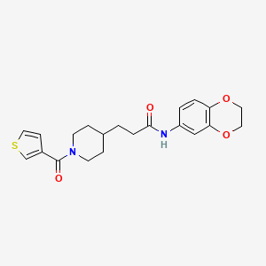 molecular formula C21H24N2O4S B4248934 N-(2,3-dihydro-1,4-benzodioxin-6-yl)-3-[1-(3-thienylcarbonyl)-4-piperidinyl]propanamide 