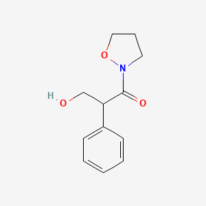 molecular formula C12H15NO3 B4248997 3-Hydroxy-1-(1,2-oxazolidin-2-yl)-2-phenylpropan-1-one 