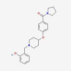 2-({4-[4-(1-pyrrolidinylcarbonyl)phenoxy]-1-piperidinyl}methyl)phenol