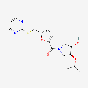 molecular formula C17H21N3O4S B4249023 [(3S,4S)-3-hydroxy-4-propan-2-yloxypyrrolidin-1-yl]-[5-(pyrimidin-2-ylsulfanylmethyl)furan-2-yl]methanone 