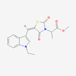 molecular formula C18H18N2O4S B424903 methyl 2-{(5E)-5-[(1-ethyl-1H-indol-3-yl)methylidene]-2,4-dioxo-1,3-thiazolidin-3-yl}propanoate 