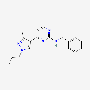 molecular formula C19H23N5 B4249030 N-(3-methylbenzyl)-4-(3-methyl-1-propyl-1H-pyrazol-4-yl)pyrimidin-2-amine 