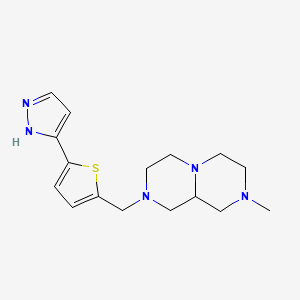 molecular formula C16H23N5S B4249053 2-methyl-8-{[5-(1H-pyrazol-5-yl)-2-thienyl]methyl}octahydro-2H-pyrazino[1,2-a]pyrazine 