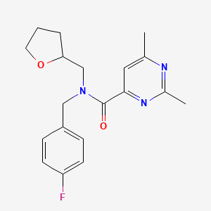 N-(4-fluorobenzyl)-2,6-dimethyl-N-(tetrahydrofuran-2-ylmethyl)pyrimidine-4-carboxamide