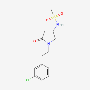 molecular formula C13H17ClN2O3S B4249111 N-[1-[2-(3-chlorophenyl)ethyl]-5-oxopyrrolidin-3-yl]methanesulfonamide 