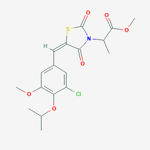 methyl 2-{(5E)-5-[3-chloro-5-methoxy-4-(propan-2-yloxy)benzylidene]-2,4-dioxo-1,3-thiazolidin-3-yl}propanoate
